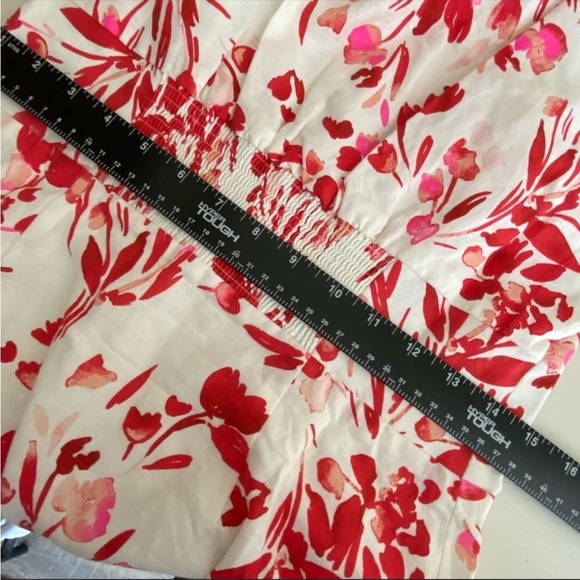 Banana Republic NWT Spring Coral Floral Linen Cotton Mini Dress - Picture 13 of 16